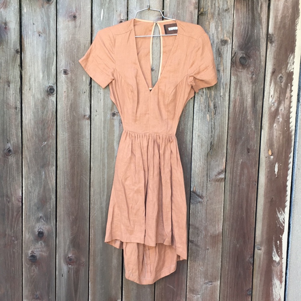 Reformation linen cut out dress